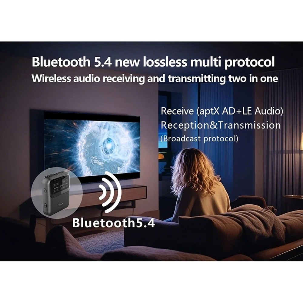 BT 5.4 Audio Receiver/Transmitter -LL//AD LC3 Auracast LE Audio Adapter