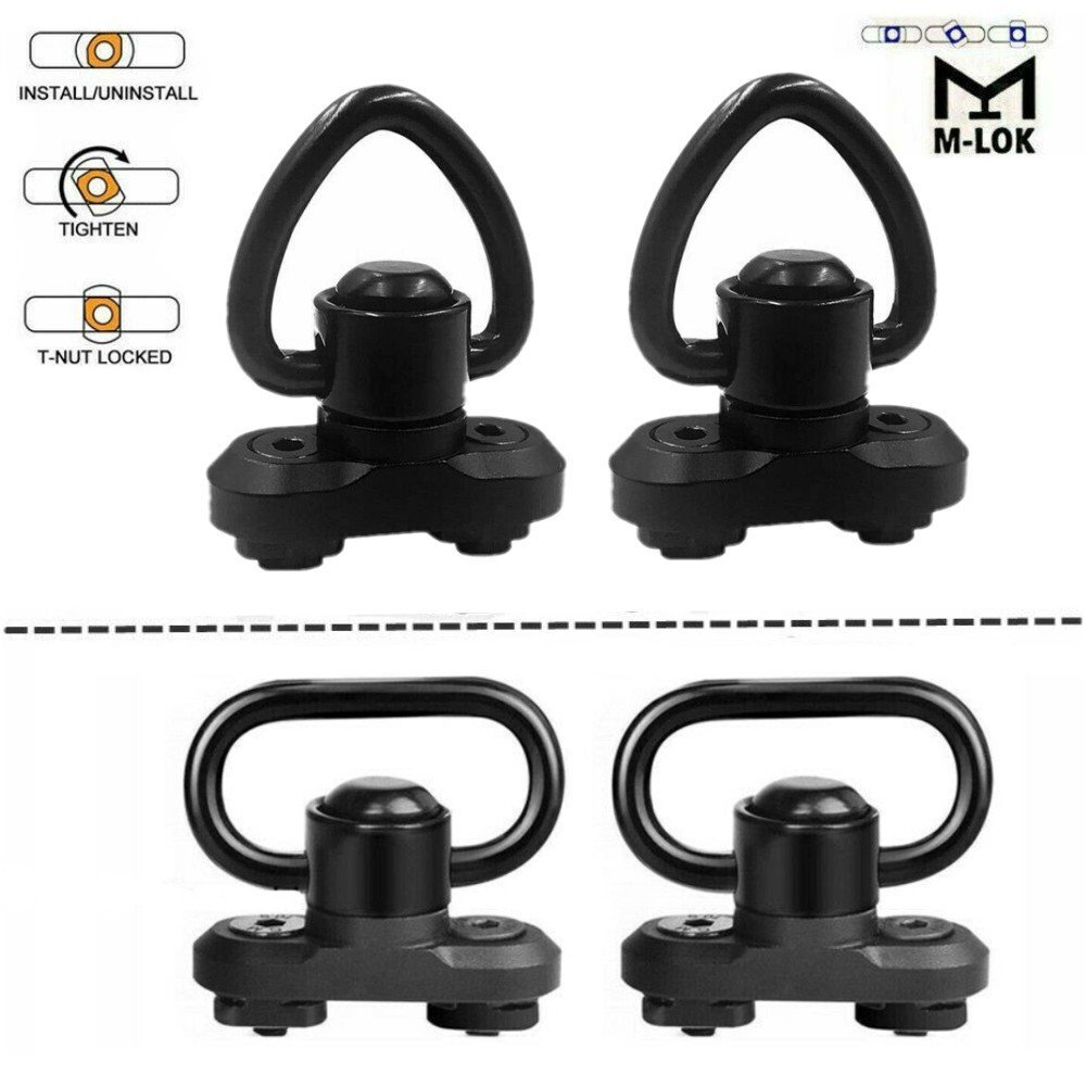 Tactical 2 Point Sling QD Swivel Rifle Adjustable Gun Sling Strap w/ MLOK Swivel