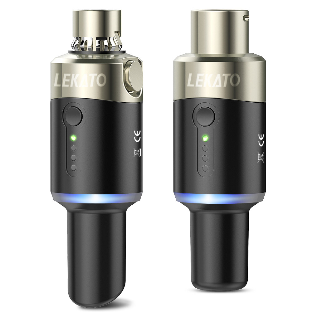 LEKATO 5.8G Wireless Microphone Transmitter Receiver System XLR Plug On 100ft