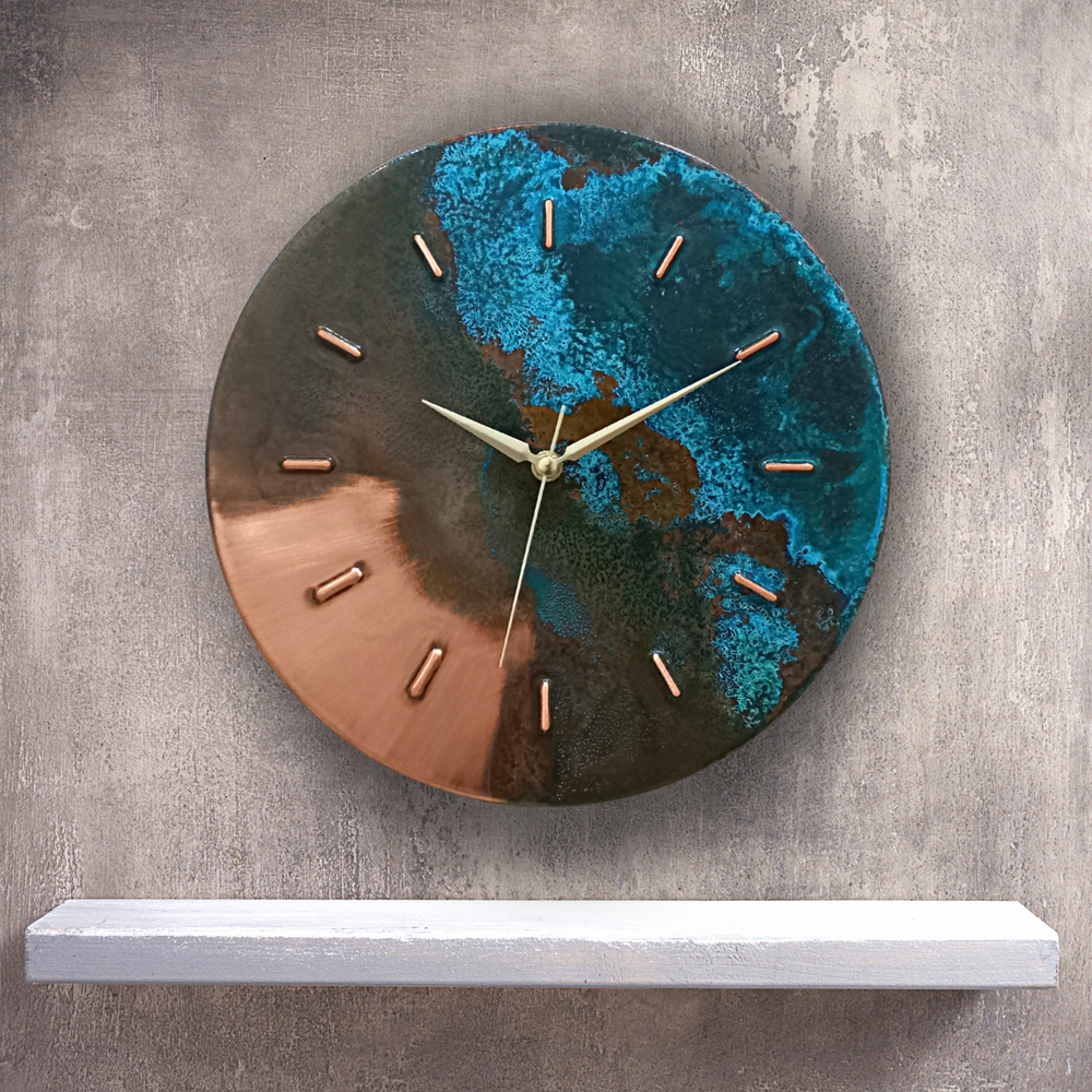 Mid Century Metal Modern Wall Clock, Original Silent Art Deco Wall Clock