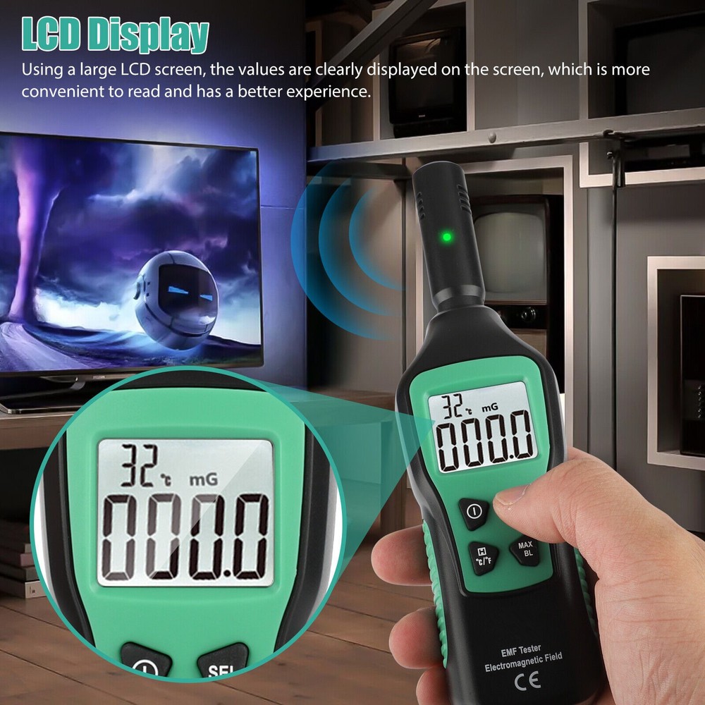 1 PC ABS LCD Radiation Dosimeter EMF Meter Electromagnetic Radiation Detector