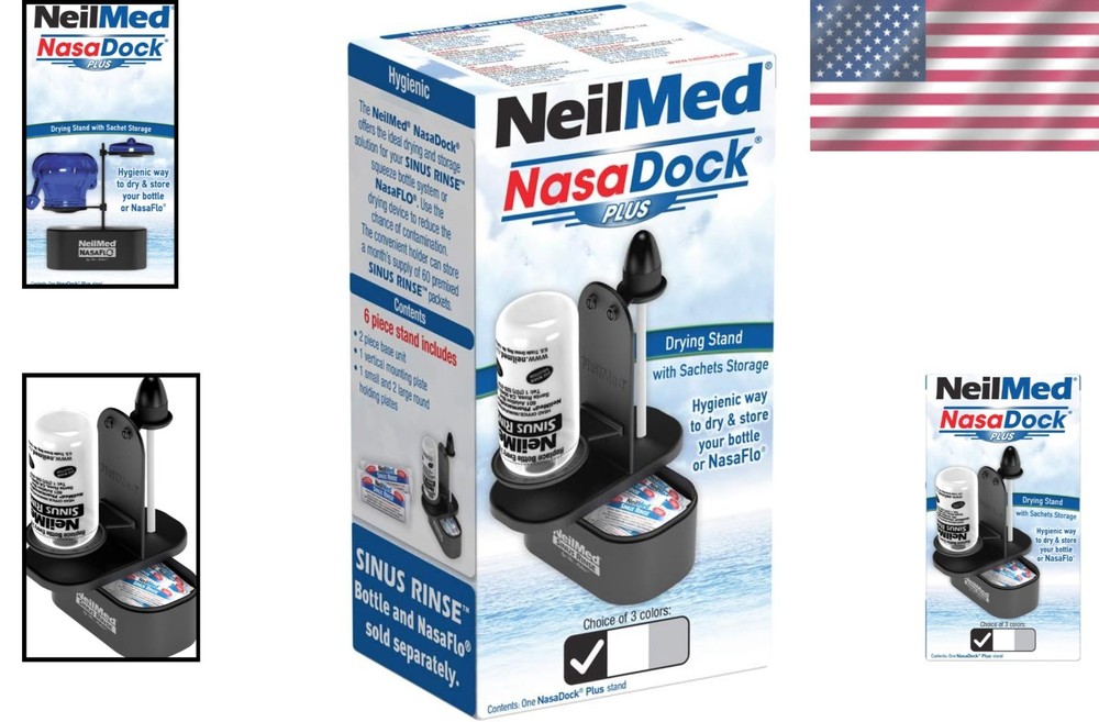 Effortless Assembly Black NasaDock Plus Stand for Squeeze Bottles & Neti Pots