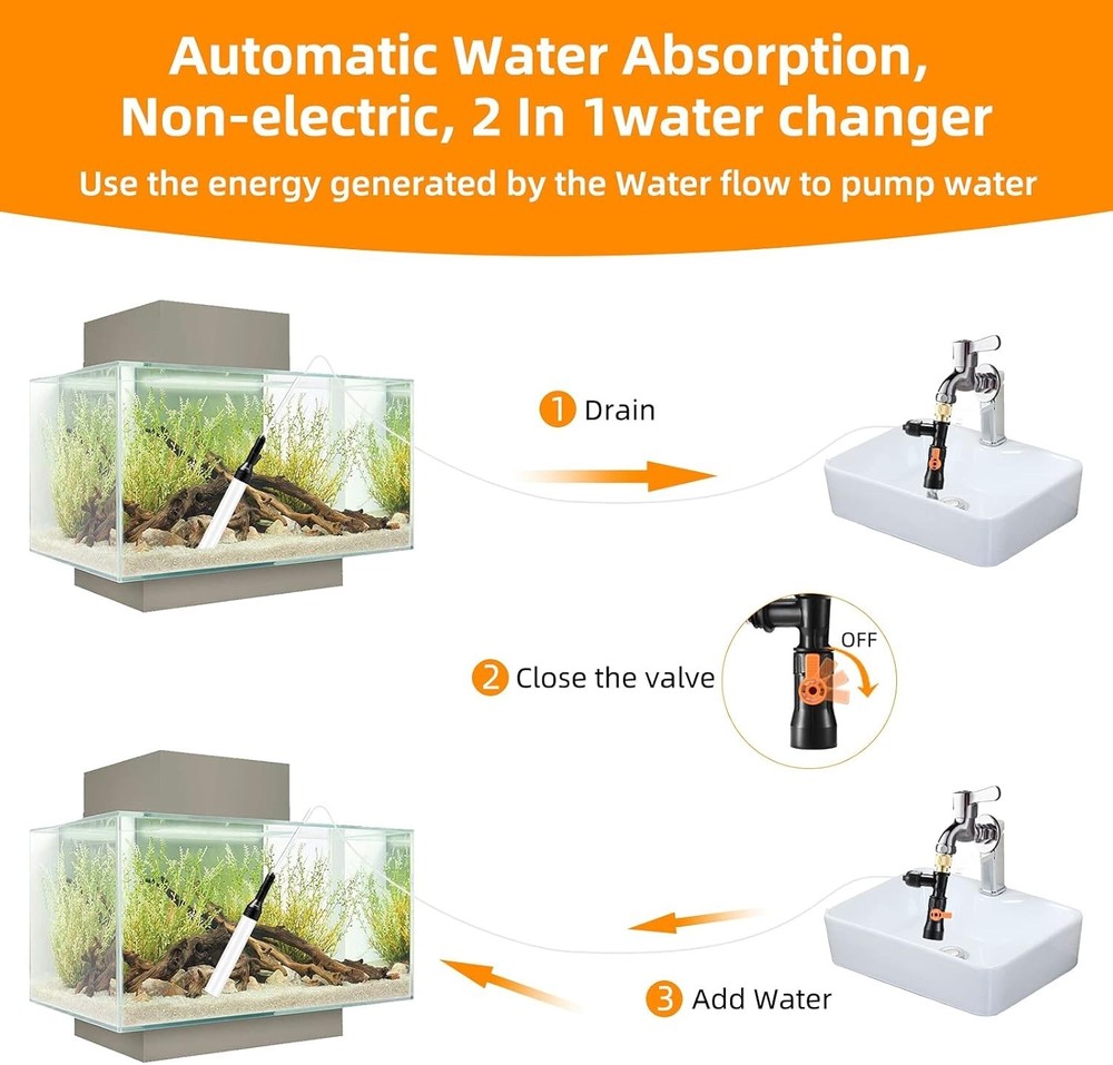 Upgraded Aquarium Water Changer - Improved Cleaning System