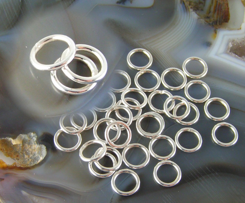 50 ea STERLING SILVER 6mm CLOSED JUMP RINGS