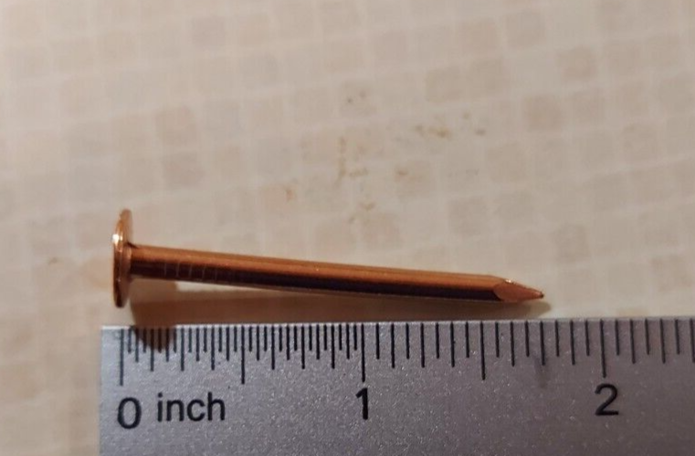 1 3/4" Smooth Shank Solid Copper Slating Nails 10 gauge (50 pcs)