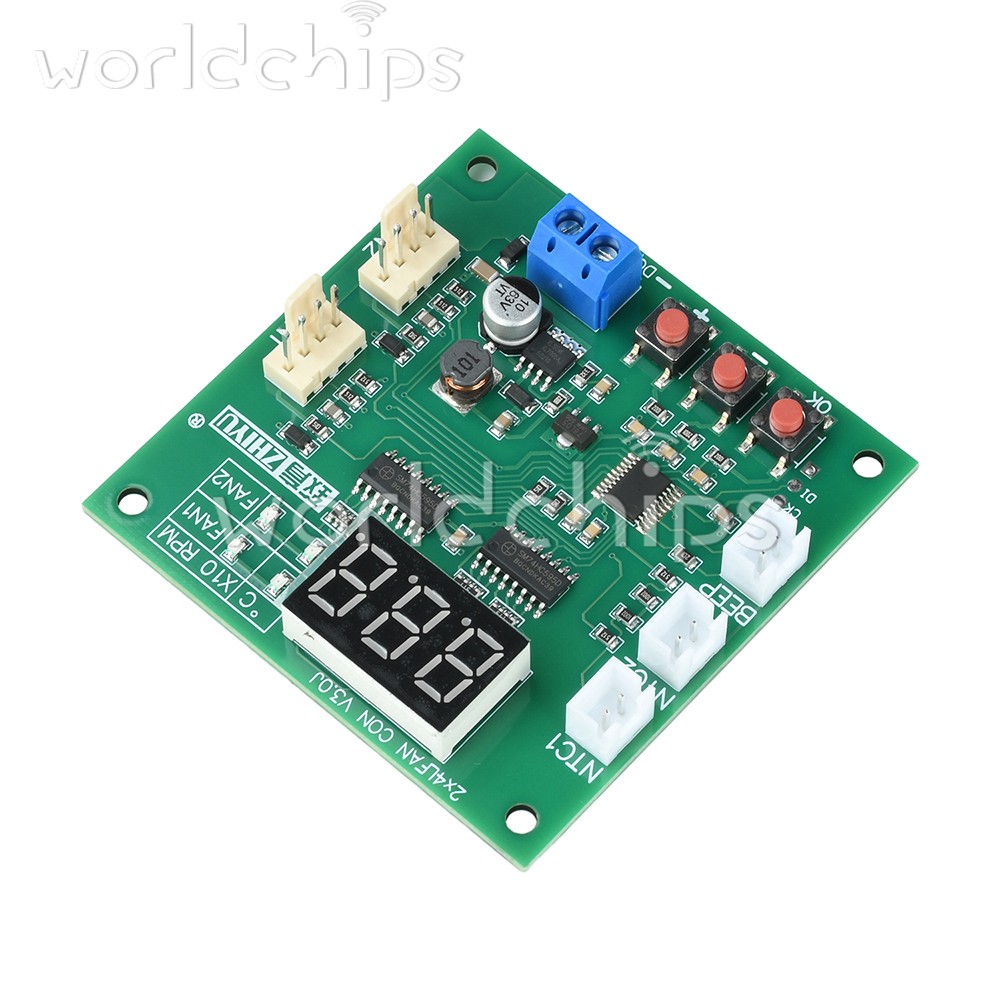 Heat Dissipation PWM Four Wire Fan Temperature Two Way Speed Controller Board