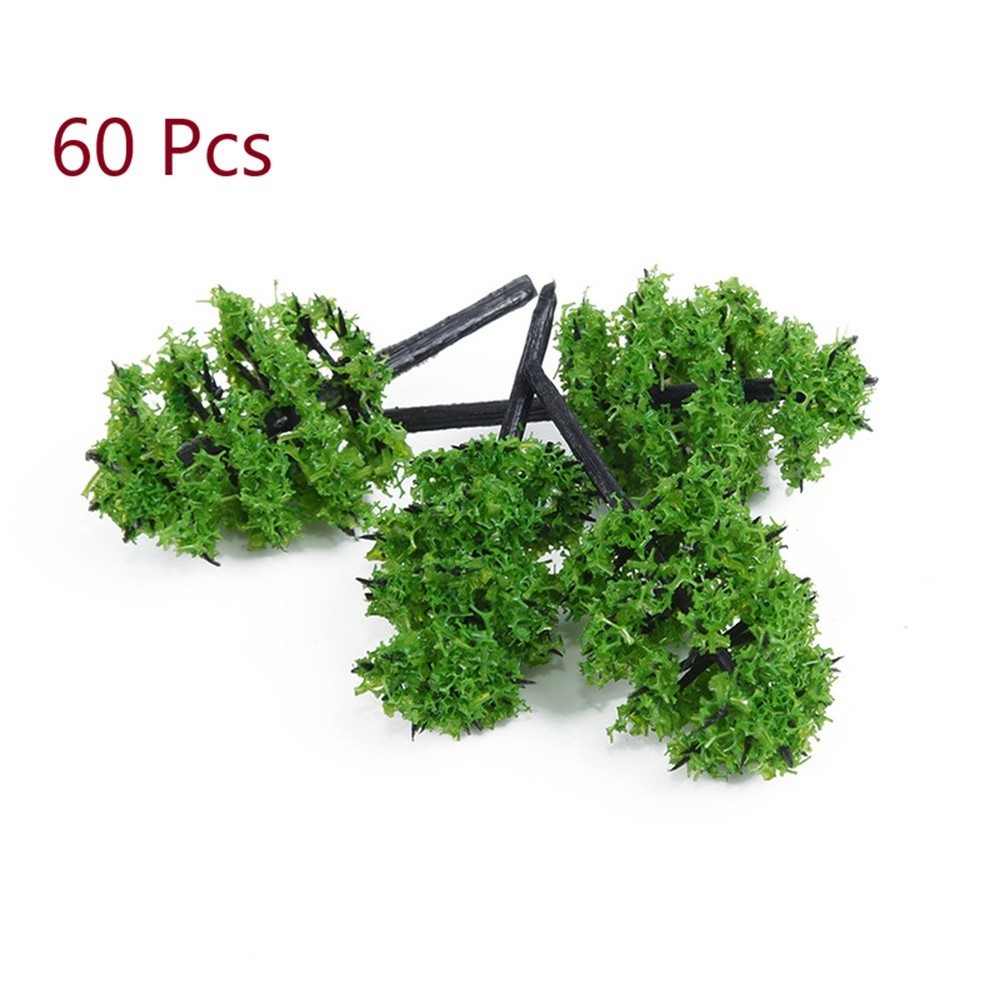 60Pcs Mini Model Trees Train Railway Architecture Tree Diorama Scenery Tree New