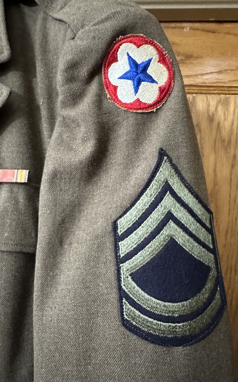 WWII 63rd Infantry Div Named Officer Uniform Overcoat Jacket Ribbon Medal Photo