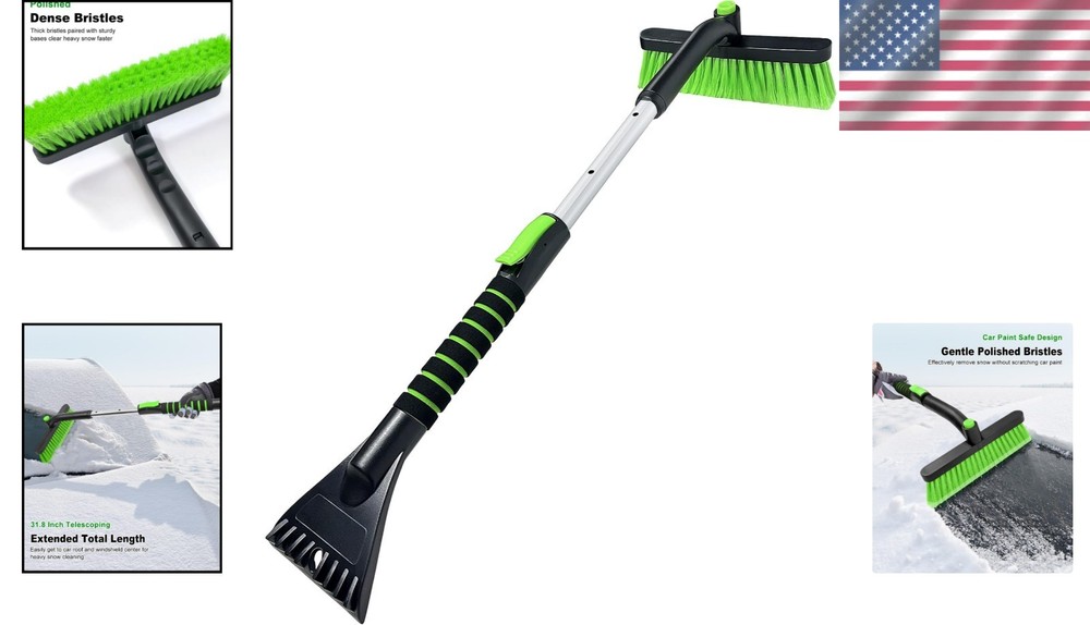Lightweight Extendable Snow Brush and Ice Scraper – Compact and Easy Storage