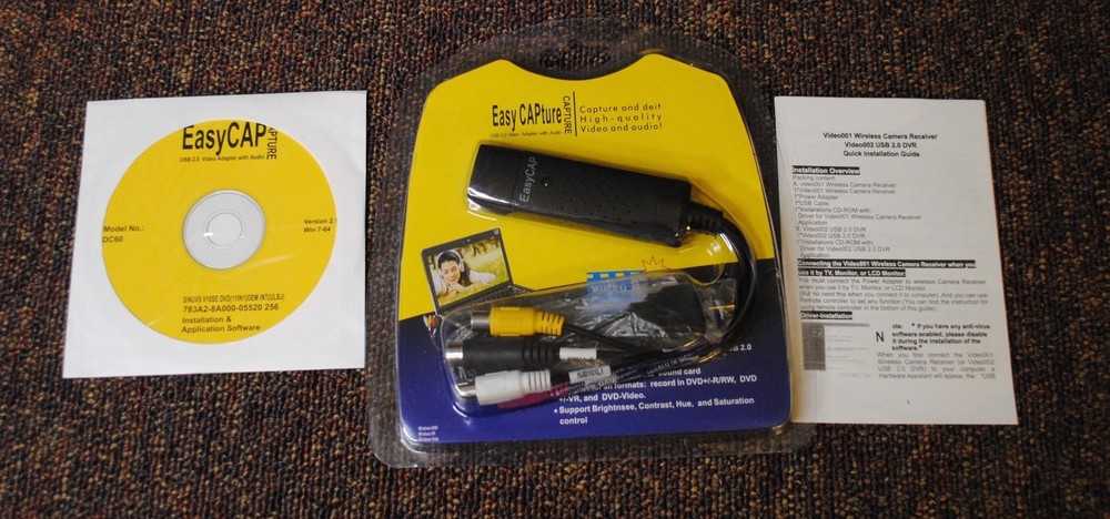 New Easy CAPture USB 2.0 Video Adapter with Audio Capture & Edit