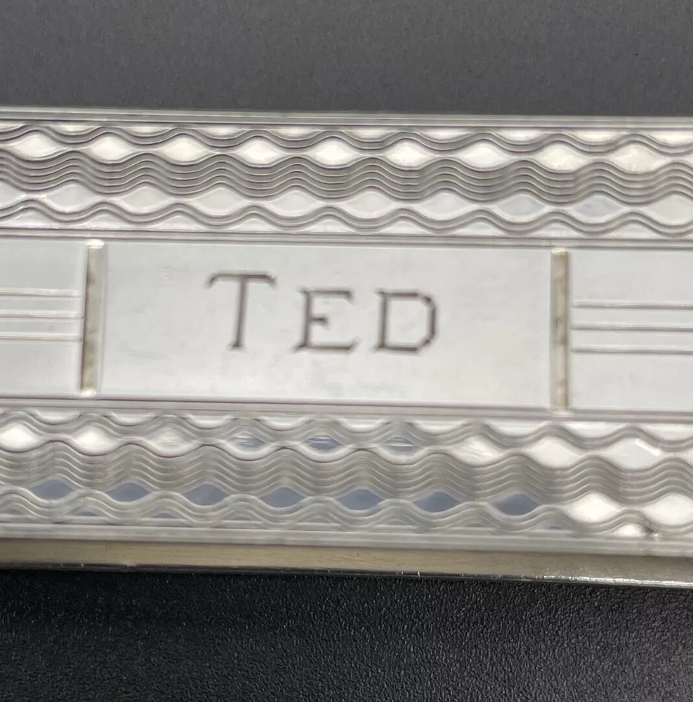 Sterling Silver Napkin Ring Name Engraved “TED” B&M Maker