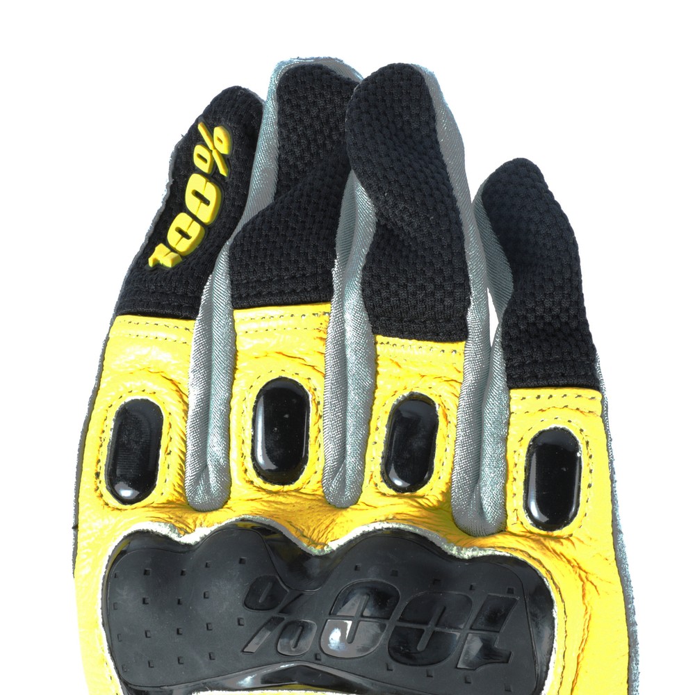 100% Derestricted Gloves Black/Yellow Medium