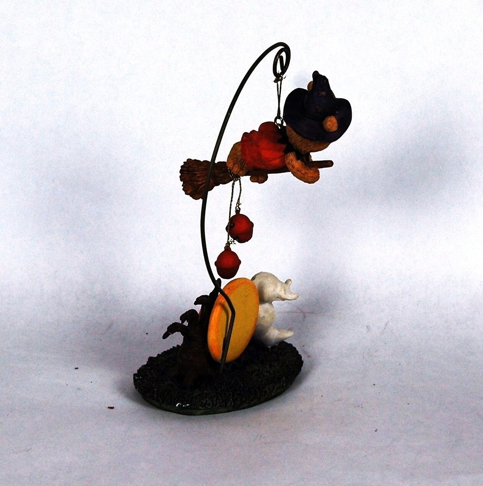 Atico signed Halloween witch bear hanger w/ ghost, haunted tree, jack-o'-lantern