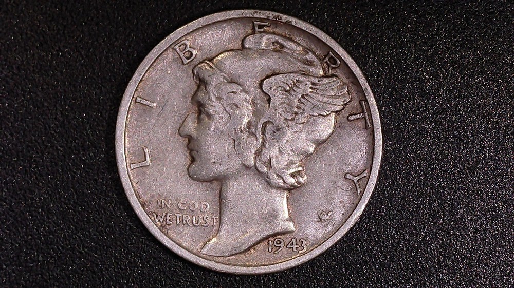 1943 S Mercury Dime Double Machining Date And Liberty Error