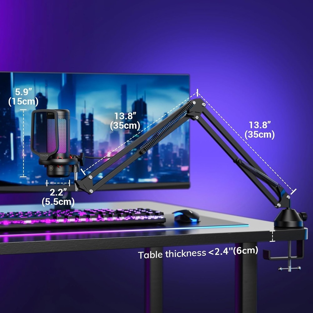 Gaming Microphone Set with Boom Arm, Vocal Condens