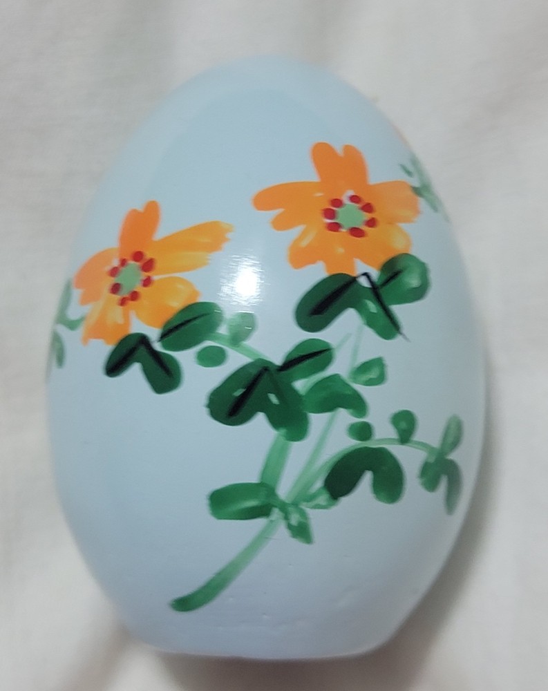 Rare Vtg Decorated Easter Egg Pencil Sharpener – Ceramic Parrot Flowers Scene