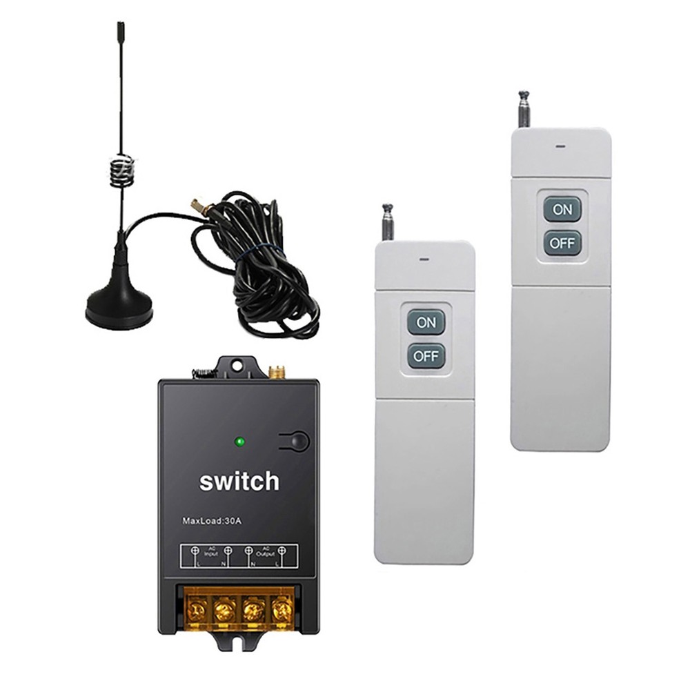 1.5KM Range 433MHZ 2CH RF Wireless Remote Control Switch AC100V-240V W/ Antenna