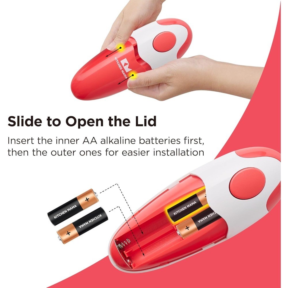 Automatic Electric Can Opener Hands-Free One Touch Operation Smooth Edge Safe