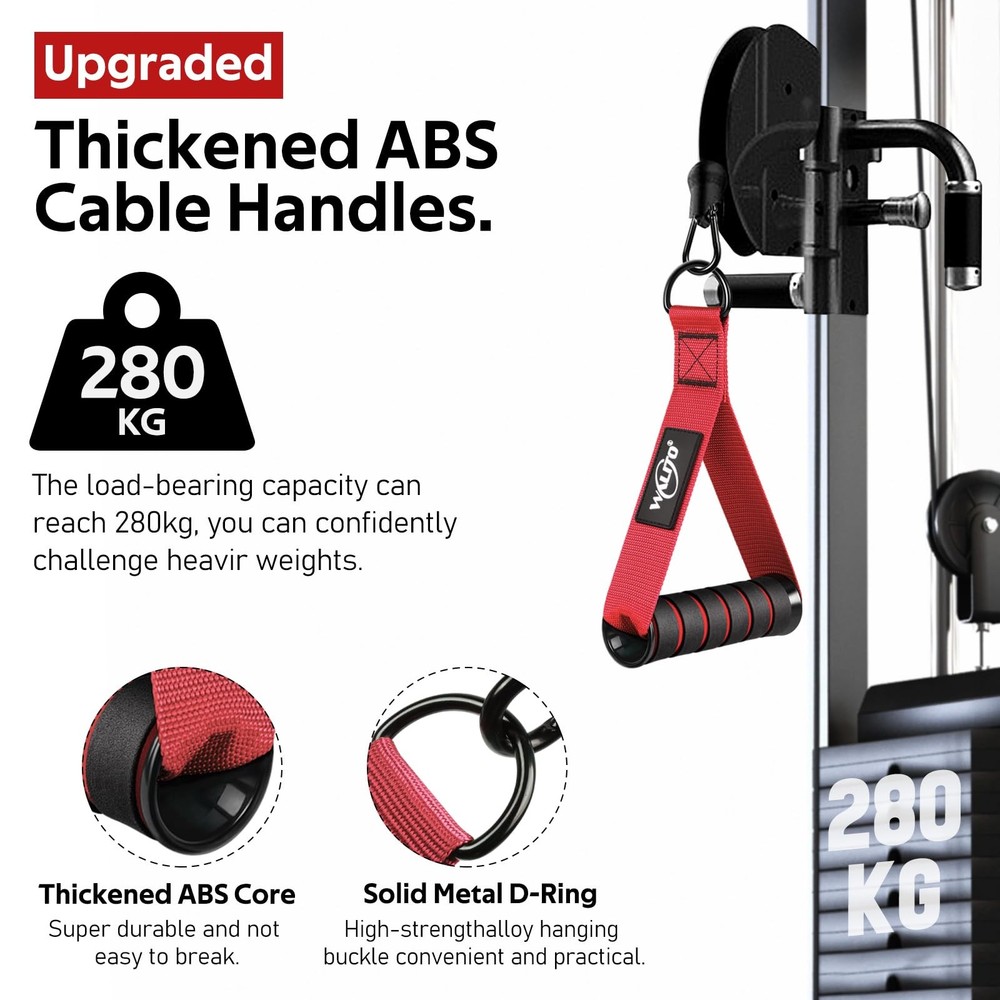 Exercise Handles, Replacement Cable Machine Attachments for Home Gym Equipmen...