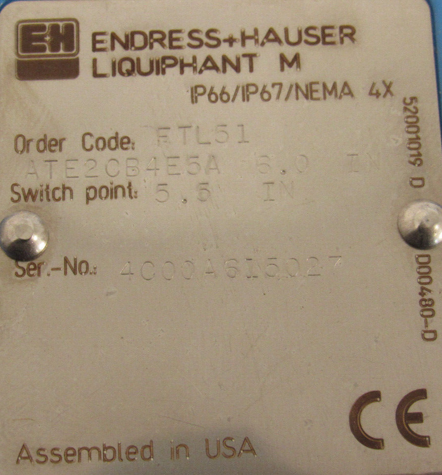 NEW ENDRESS HAUSER FTL51-ATE2CB4E5A LIQUID LEVEL SWITCH FTL51ATE2CB4E5A