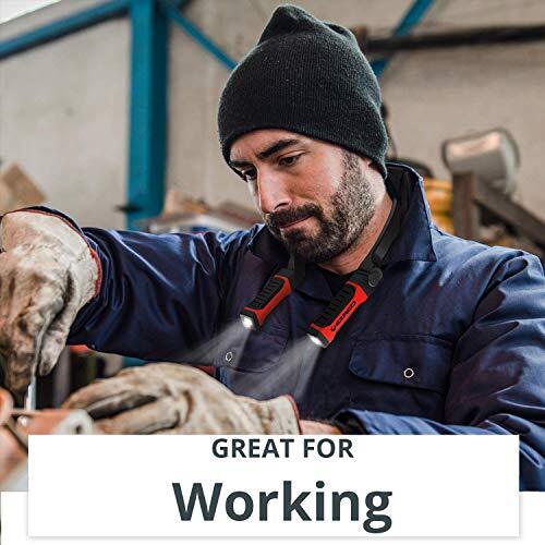 EZ Red NK10 Bright ANYWEAR Neck Light for Hands-Free Lighting, Red and Black