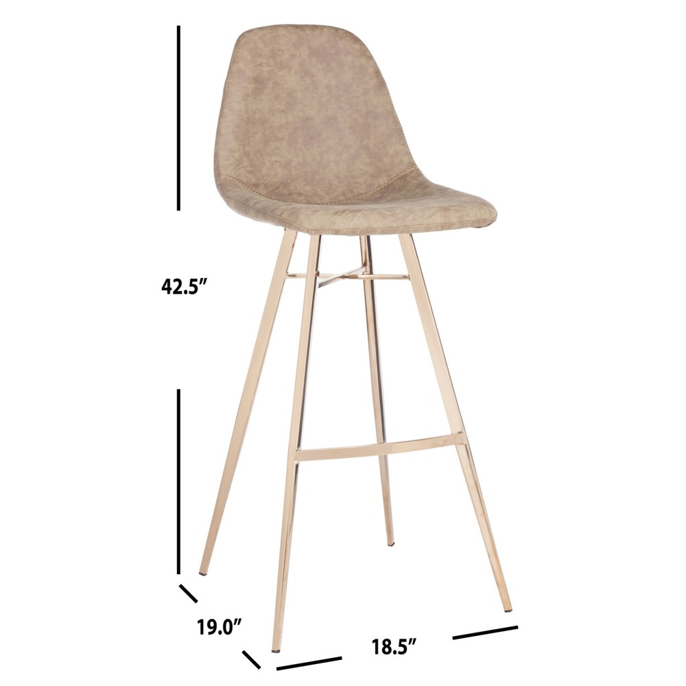 SAFAVIEH Mathison Bar Stool | Brown / Copper |