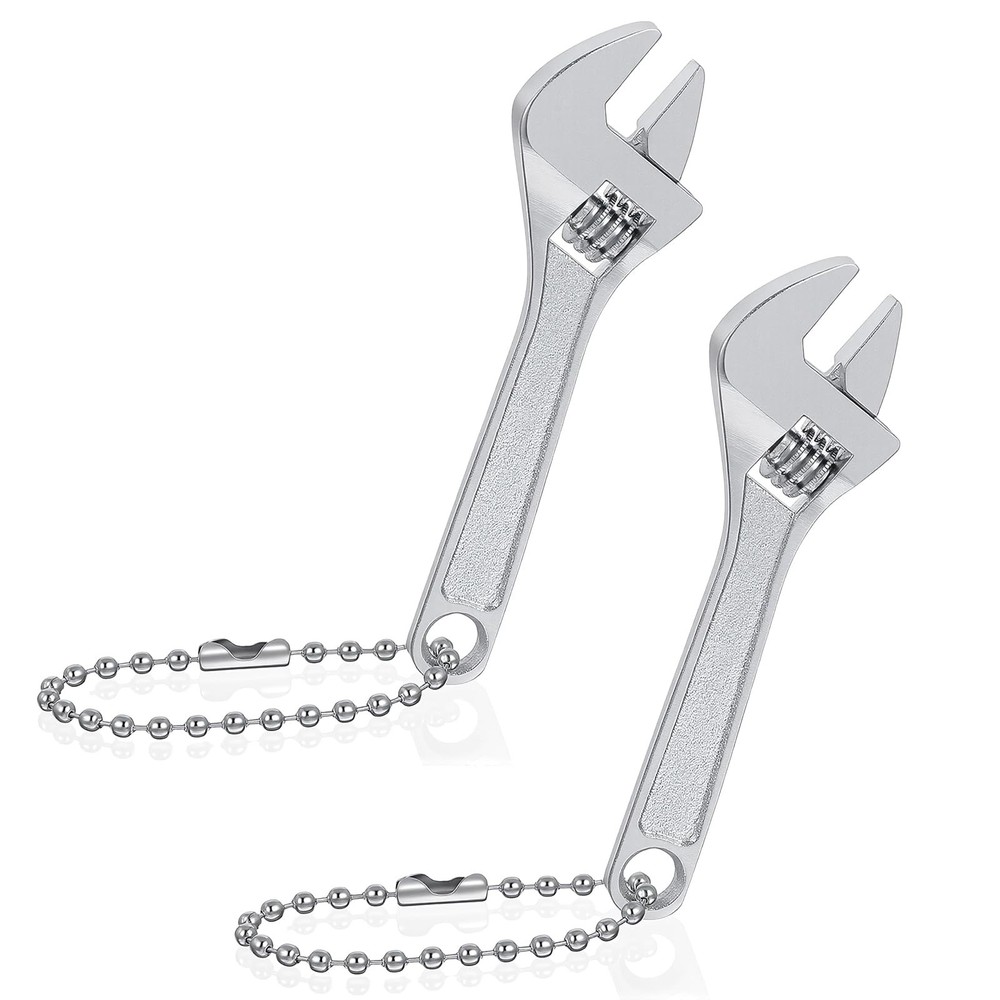 2 Pcs 2.5'' Mini Adjustable Wrenches, Tiny Wrench Keychain Tool Locking Stain...