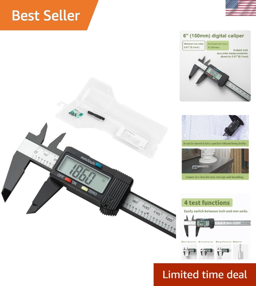 Digital Caliper 0-6" Measuring Tool, Micrometer Caliper with Auto-Off Feature...
