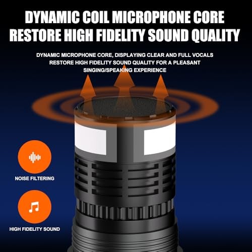 AD55 Dual Handheld Dynamic Wireless Microphone, Rechargeable Wireless Dual UHF