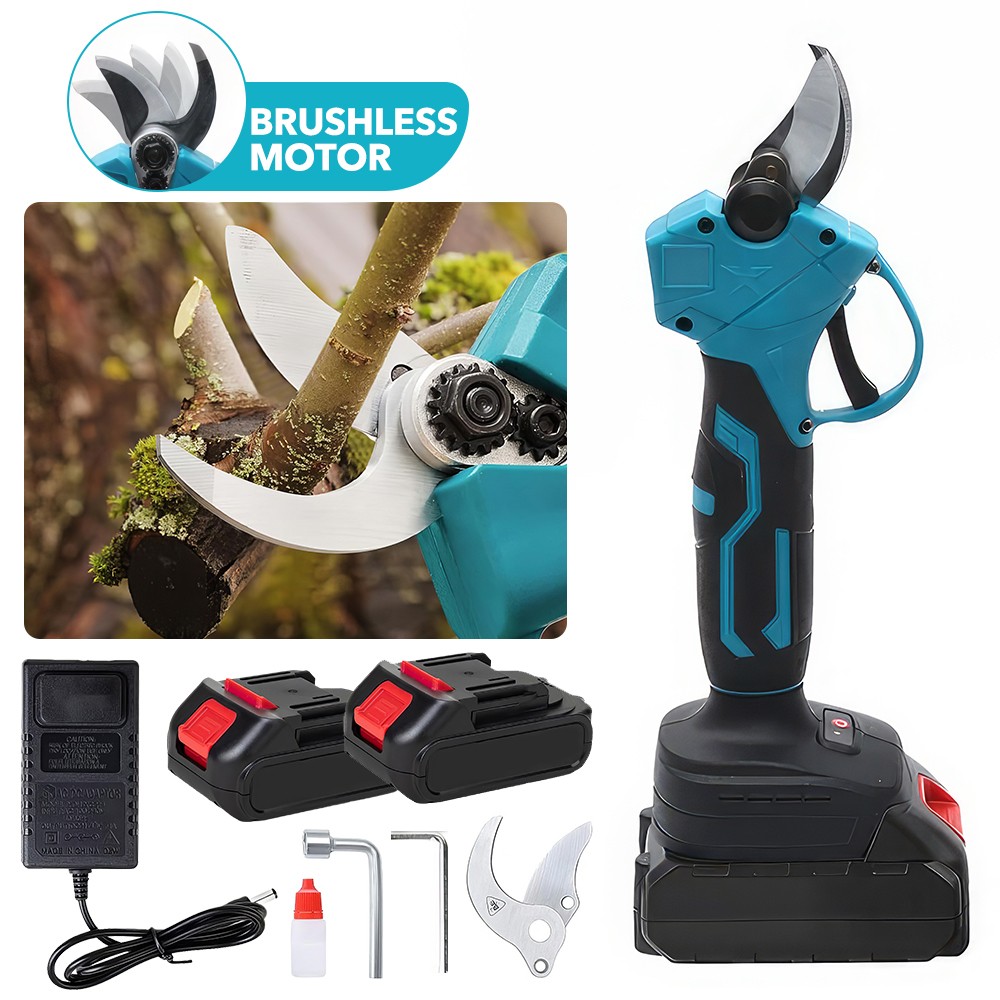 Brushless Electric Pruning Shears Garden Tool Pruner Cordless Scissors + Battery