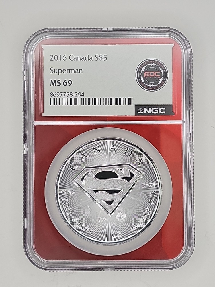 2016 Canada S$5 Superman NGC MS69 1oz Silver 9999 Fine