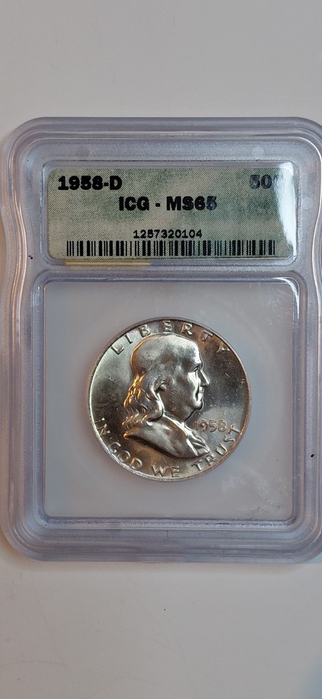 1958-D 50c Silver Franklin Half Dollar MS65 90% Silver