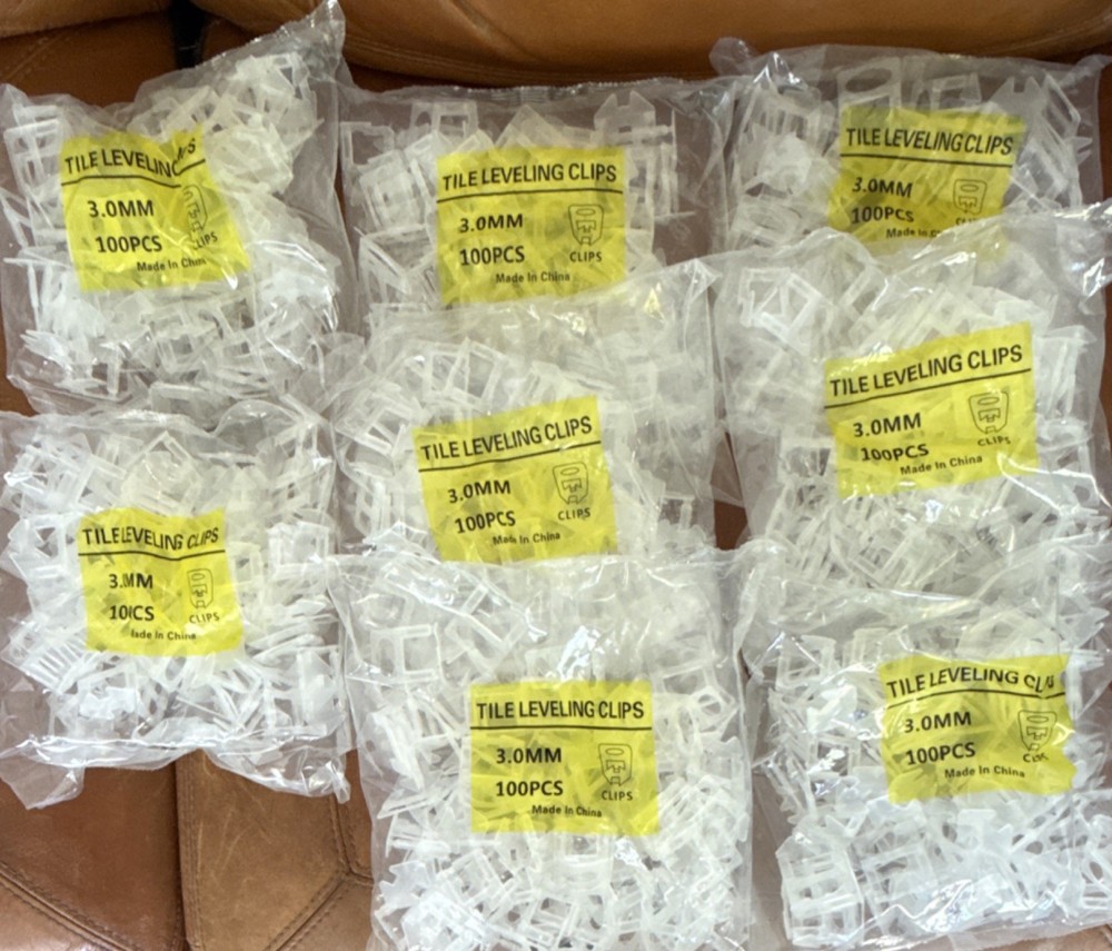 Tile Leveling Spacer Clips 3.0mm White Plastic, 100 Pack Universal