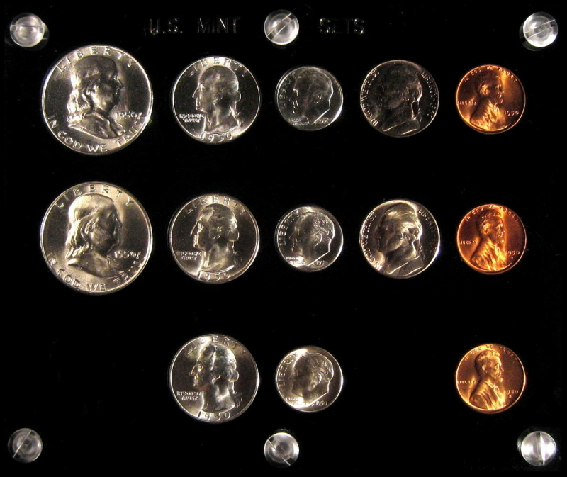 1950 P,D&S U.S. COINS GEM UNCIRCULATED SILVER MINT SET !