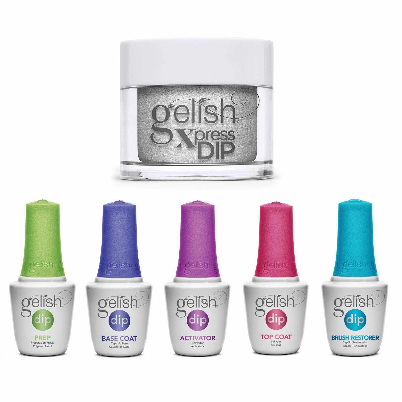 Gelish Xpress Dip Starter Bundle, Includes Silver Metallic