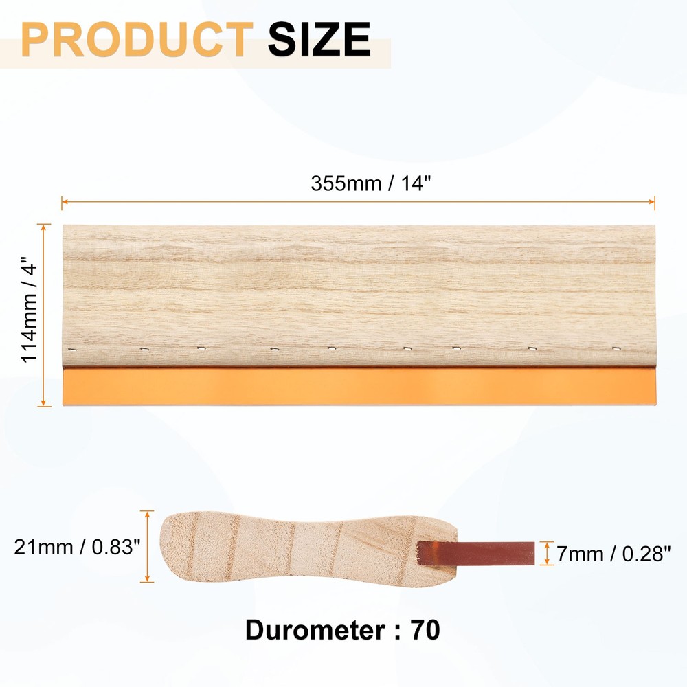 Screen Printing Squeegee 14 Inch 70 Durometer for Silk Screen Fabric