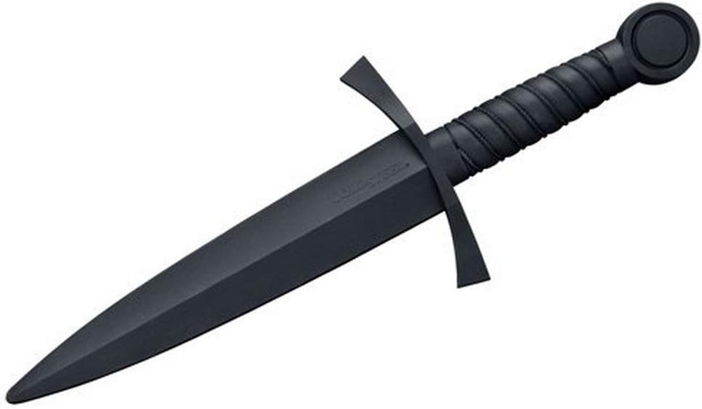 Reusable Training Dagger with Sheath - Classic Black Rubber for Safe Practice