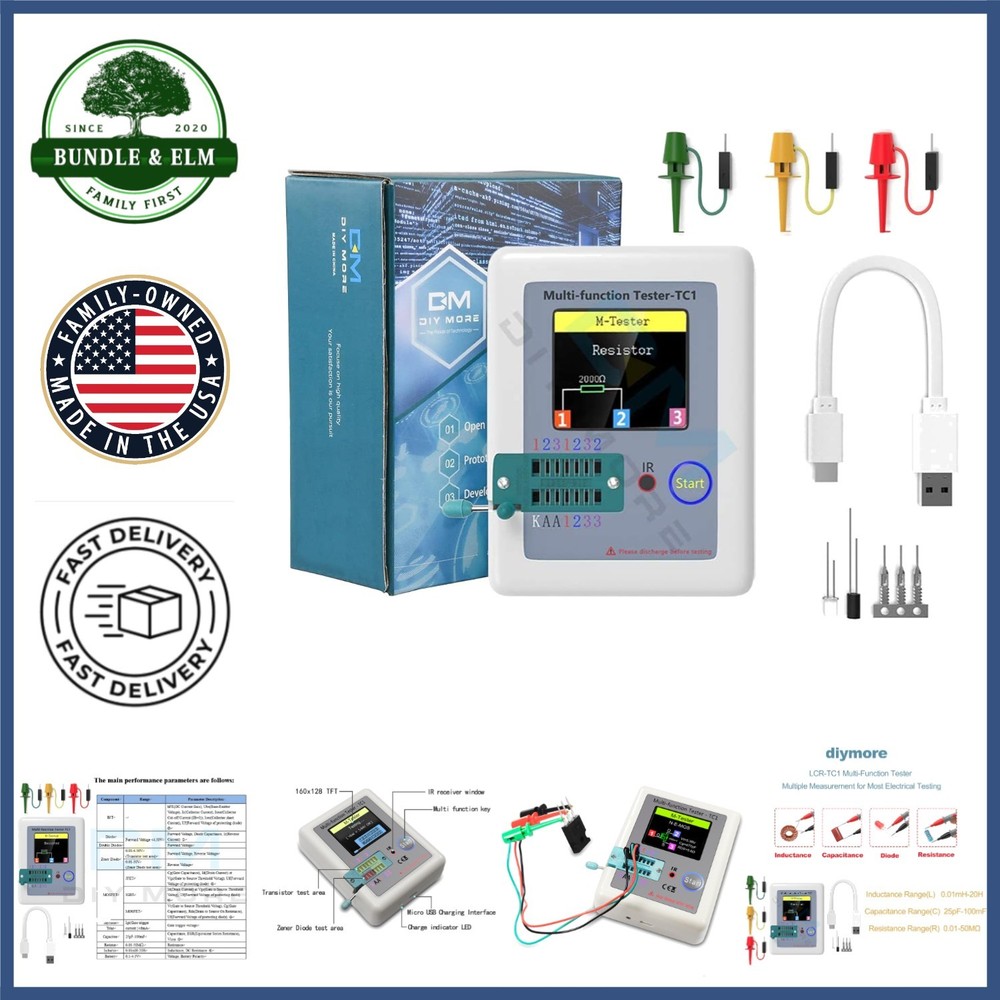 Capacitor and Transistor Meter with Lithium Battery and Auto Shut-Down Feature