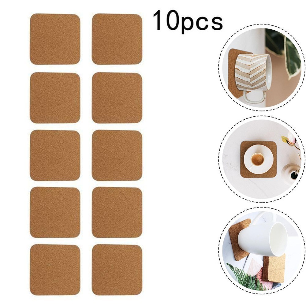 DIY Projects Cork Coasters 10Pcs Square Cork Mat for Crafting and Creativity