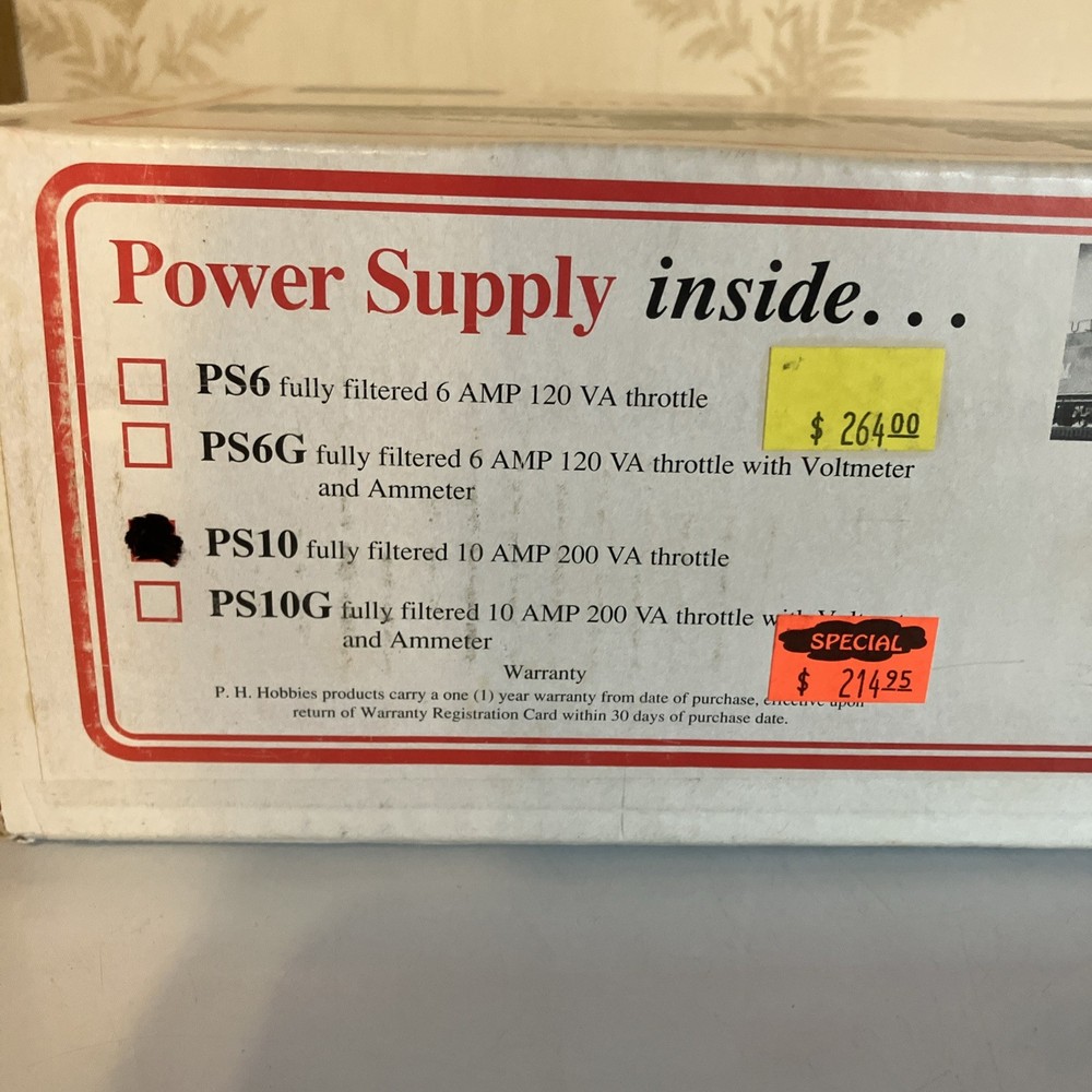 ph hobbies 10 amp transformer g scale PS10 NOS?