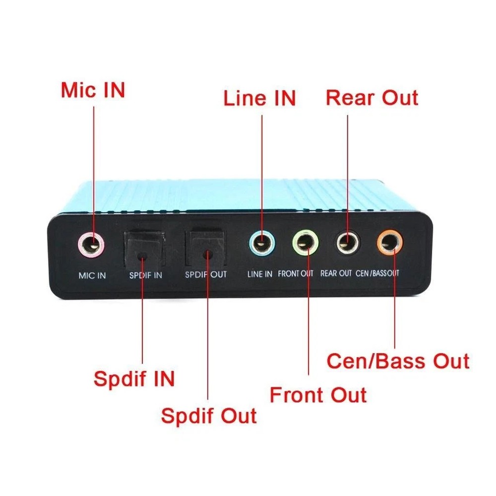 USB 6 Channels 5.1 Audio External Optical Sound-Card Adapter for Notebook PC