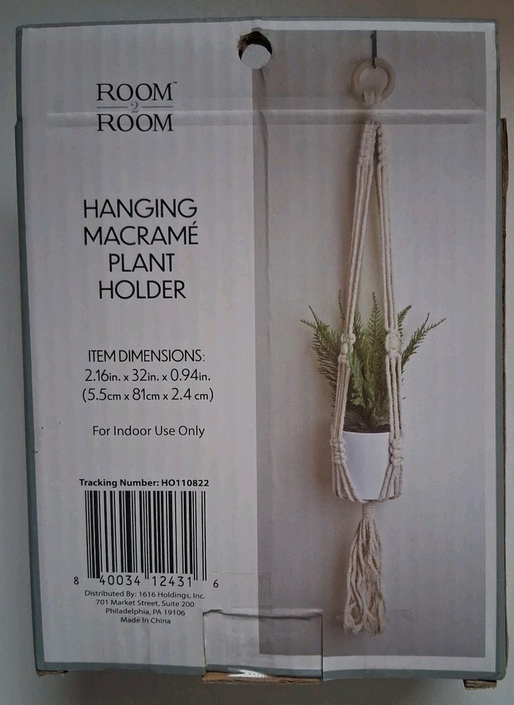 32" High Hanging Macrame Plant Holder