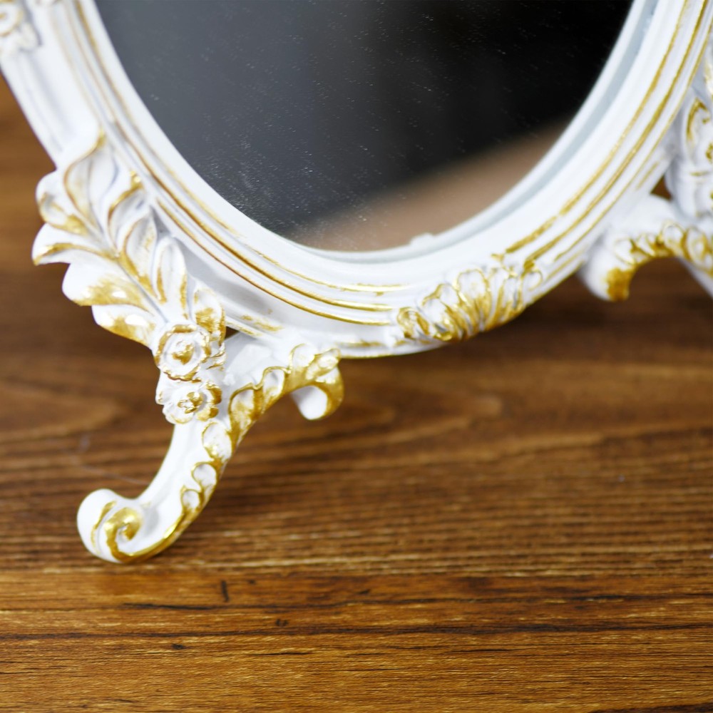 Resin Frame Decorative Wall Mirror Makeup Mirror Tabletop Mirrors, for Bedroo...