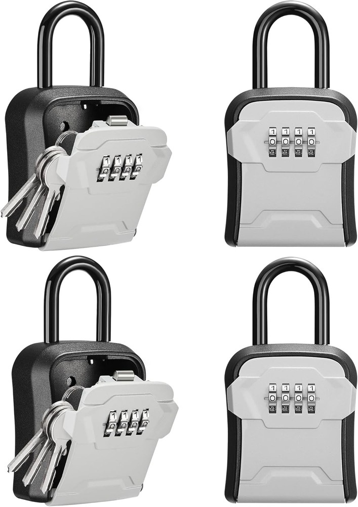 Lock Box Key Lock Box Wall Mount & Portable Combination Lockbox W/ Resettable