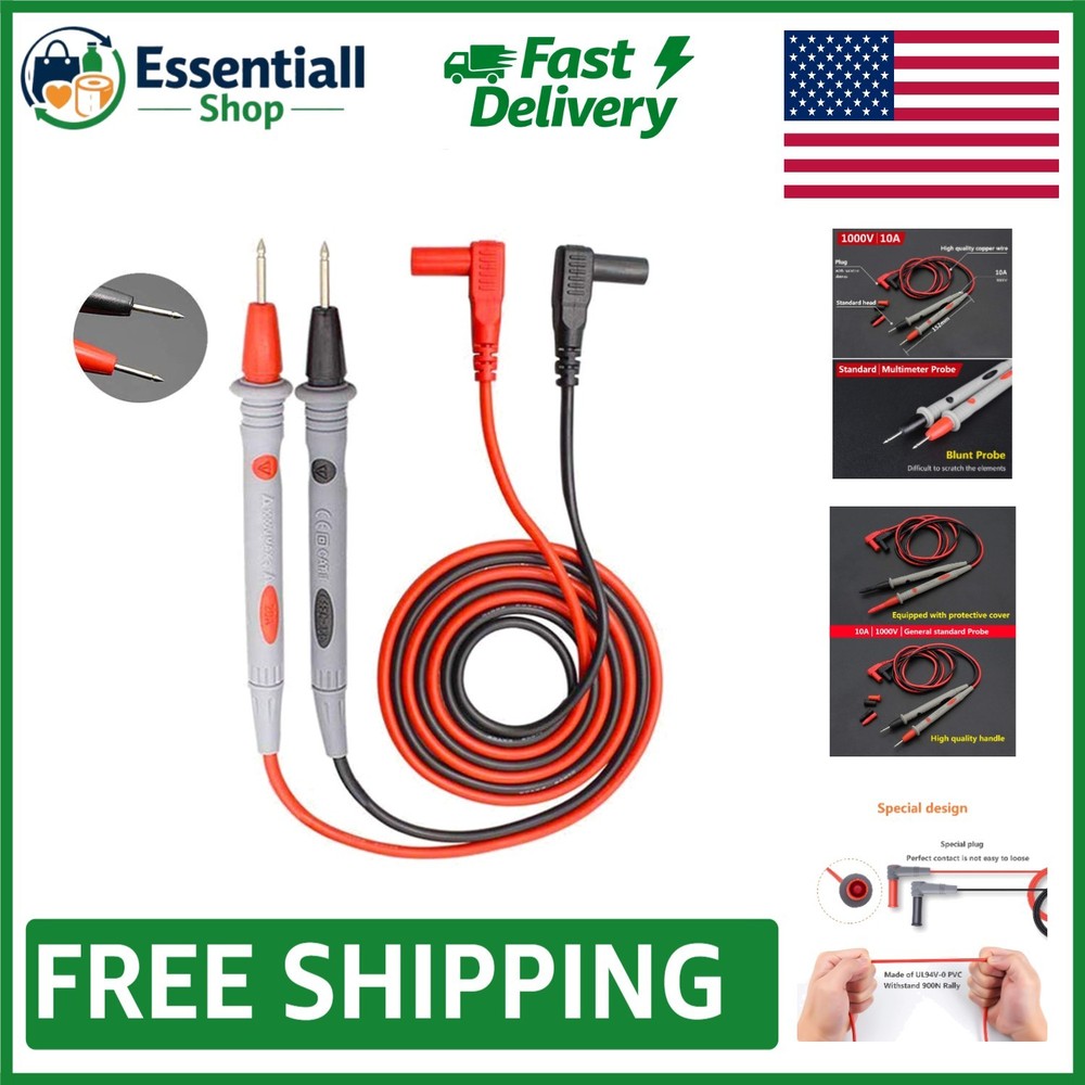 Versatile Digital Multimeter Probes with Ultra-Sharp Tips and Dual Insulation