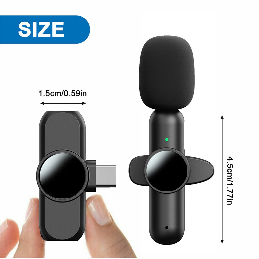 Lavalier Microphone Wireless Audio Video Recording Mini Mic For iPhone