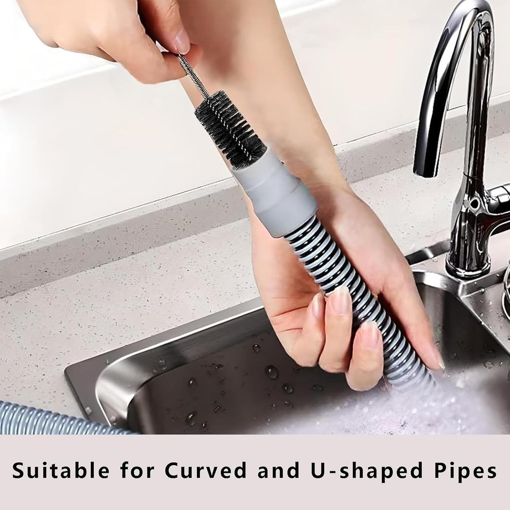 Flexible Extra Long Drain Brush, Unblocker Tools,61 inch Pipe Black
