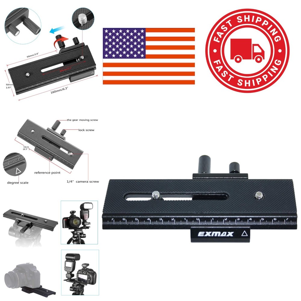 Two Way Macro Focus Rail Slider 16cm for Close Up Photography Adjustable Knobs
