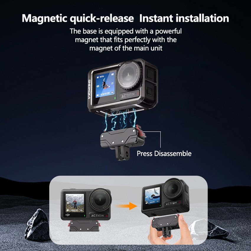 Magnetic Quick-Release BaseMagnetic Base Camera Stand for DJI Action3/4/5 Pro