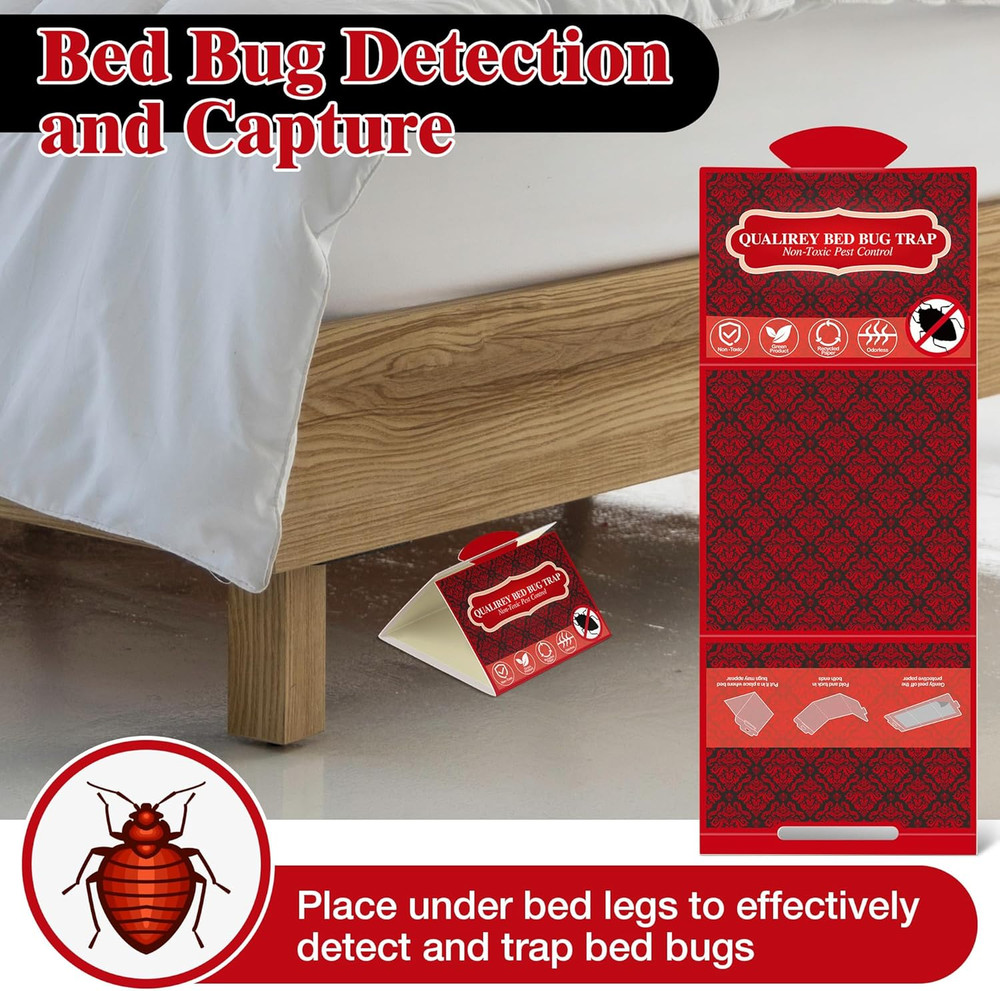 24 Pack Bed Bug Traps, Non Toxic Bedbug Detector for Bed Legs, Bedbug Intercepto